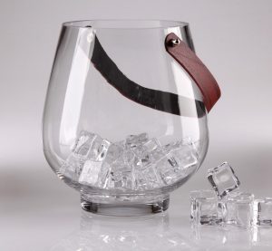 Large Crystal Ice Bucket with Handle