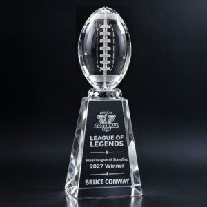 clear optical crystal football award
