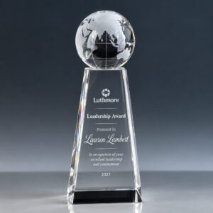 globe crystal trophy