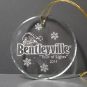 round crystal Christmas ornament holiday gift