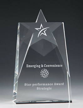 optic crystal star award