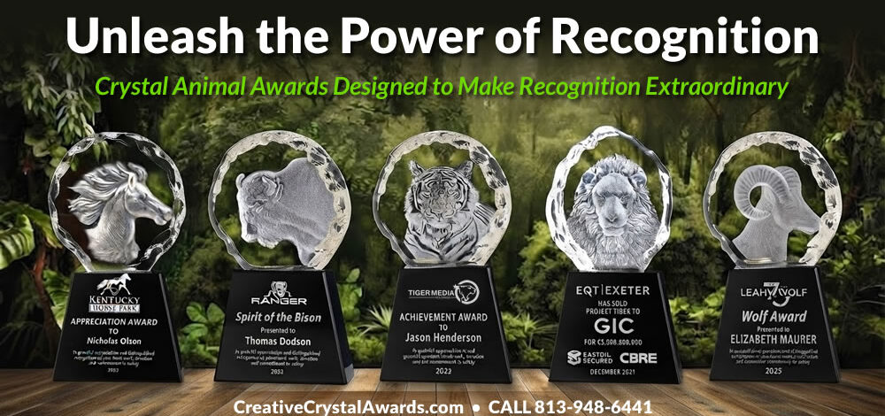 Unleash the Power of Recognition: 14 Stunning Crystal Animal Awards for Corporate & Business Events