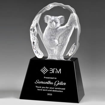 crystal koala trophy - crystal animal trophy