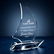 optical crystal sailboat award