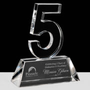 custom engraved crystal 5 years of service award
