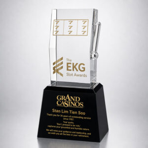 custom crystal slot machine trophy
