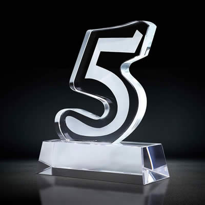 crystal 5 years work anniversary award