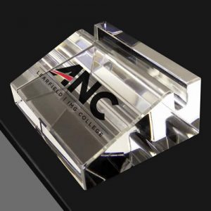 engraved business card holder corporate crystal executive gift