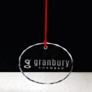 horizontal oval crystal ornament