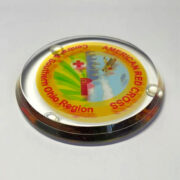 full color logo printed crystal coaster