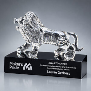 3d crystal lion statue award