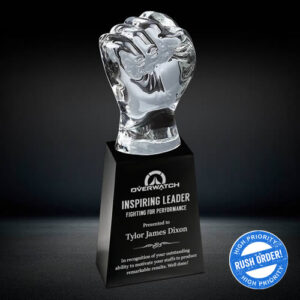 crystal fist hand award
