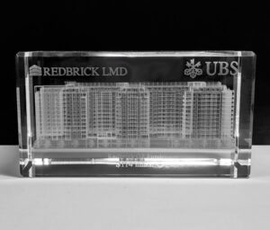 3d laser crystal building award
