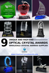 high-end crystal awards, unique crystal trophies and awards