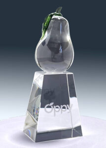 personalized crystal pear trophy award