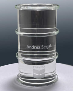 crystal oil barrel trophy award