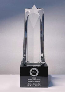 slant face crystal star trophy award
