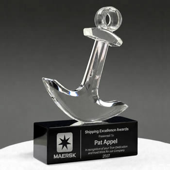optical crystal anchor trophy