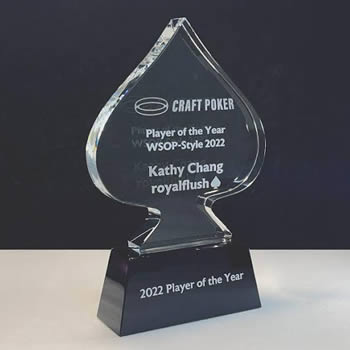 casino crystal spades trophy for employee recognition