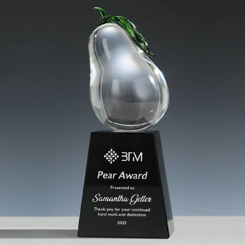crystal pear award for employee recognition