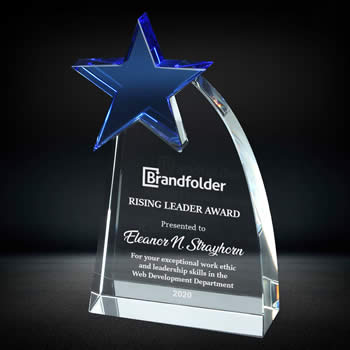 custom crystal star award for employee recognition