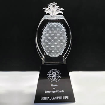 premium crystal pineapple award for employee recognition
