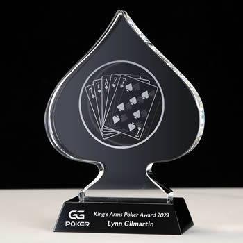 premium crystal spades award for employee recognition