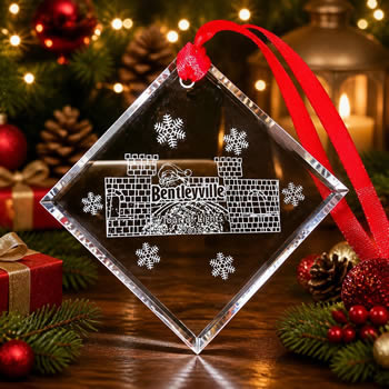 engraved crystal diamond ornament corporate holiday gift