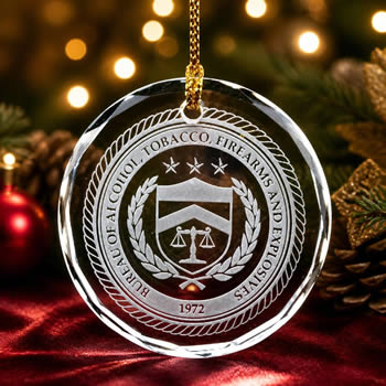 engraved crystal ornament corporate holiday gift