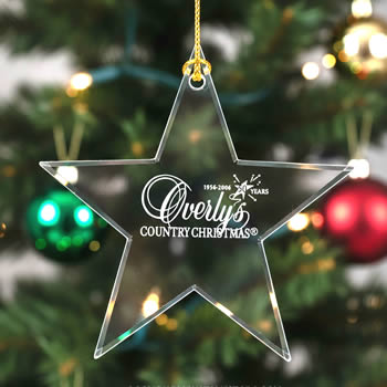 engraved crystal star ornament corporate holiday gift