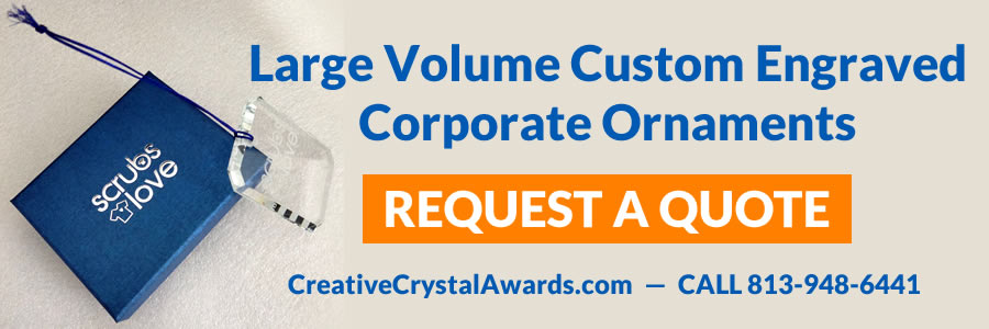 order custom crystal corporate ornaments bulk