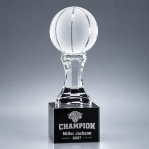 frosted crystal basketball trophy